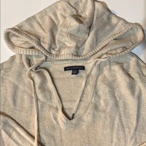 Hooded aztec print sweater